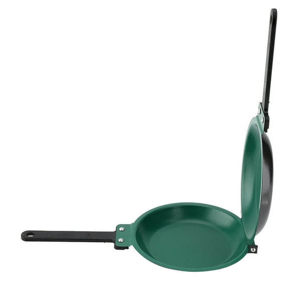 Sartén Abatible Con Revestimiento De Acero, Utensilios De Cocina Antiadherentes De Doble Cara Con Diseño Abatible Para Panqueques, Pan Tostado Y Huevos Fritos