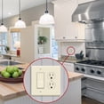 thumbnail image 3 of ENERLITES Combination Duplex Receptacle Outlet/Decorator Switch Wall Plate, Mid-Size 2-Gang, Polycarbonate Thermoplastic, 882131M-LA, Light Almond, 3 of 5