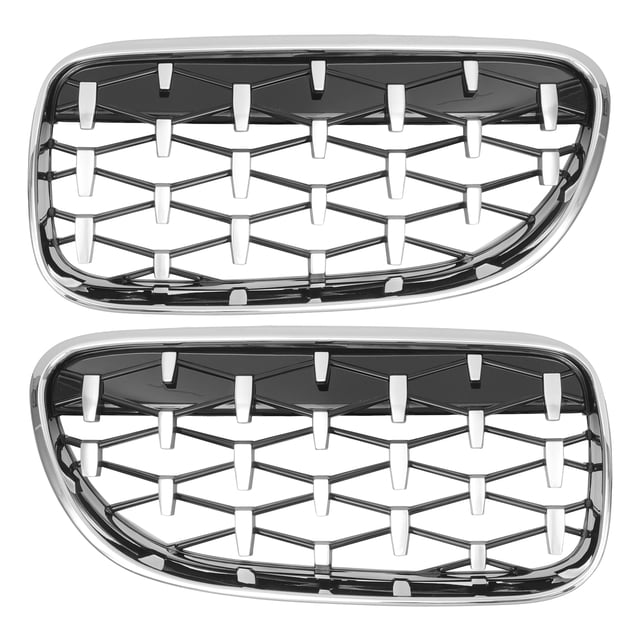 No.51137254967/51137254968 Parachoque delantera rejilla para BMW Serie 3 Izquierda Derecha 1 par tono plateado