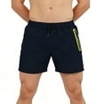 thumbnail image 3 of Mceream Mens Workout Athletic Shorts Lightweight Quick Dry Running Shorts Sports Gym Relaxed Fit Hiking Summer Beach Shorts with Pockets Navy L, 3 of 4