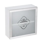 Renovators Supply Manufacturing Mini Wall Mount Medicine Cabinet 11.8" Square Chest Stainless Steel Hanging Bathroom Double Shelf Easy Install Reversible Storage Open From Left or Right