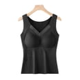 thumbnail image 2 of Siminsem Women's Padded Camisole with Built in Bra Wireless Vest Top Base Layer Sleeveless Tank Bra Alternative No Bra Needed Cami for Daily Layering, Black,L, 2 of 6