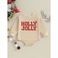 thumbnail image 2 of Honganda Toddler Baby Sweatshirt Rompers Christmas Letter Embroidery Long Sleeve Jumpsuit Clothes, 2 of 9