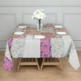 thumbnail image 3 of Pioneer Flower Floral Print Pattern Square Tablecloth,Waterproof Square Table Cover,Wipeable Spillproof Washable Table Cover for Home Kitchen Party Decor 52"x52"(132x132cm), 3 of 6