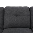 thumbnail image 2 of Sectional Sofa Couch, L Shaped Sofas with Ottoman Sectional Couches for Living Room, Apartment, Studio, Office, Linen, Black, 2 of 5
