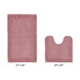 thumbnail image 2 of Better Trends 2 Piece Premium Bathroom Rug Set 100% Cotton Soft Tufted Reversible Bath Rug Water absorbent Bath Mat Ideal for Bathroom Shower and Tub Use, Edge Collection Pink (20" x 20" | 21" x 34"), 2 of 5