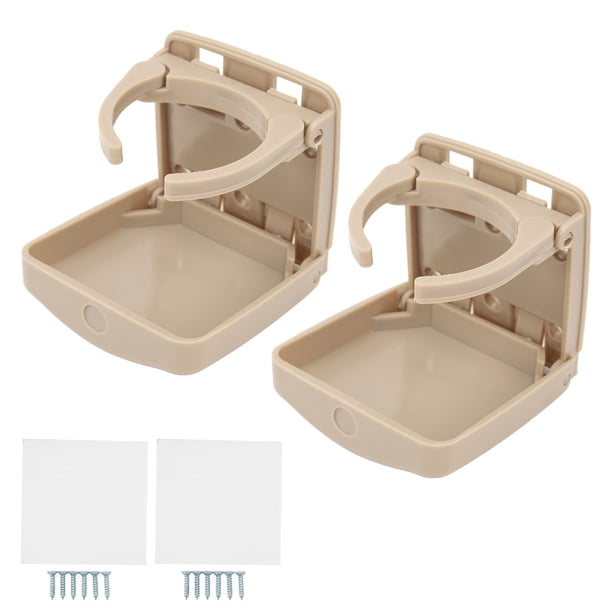 Portavasos plegable para coche, 2 uds., portavasos para puerta de vehículo con tornillos para Marine Suv Van Boat Beige (HF-PAB) Jadeshay A