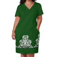 thumbnail image 3 of Vestido de verano elegante con bolsillos sueltos y trébol celta para mujer, conjunto largo, vestidos de verano para mujer 2025, 3 of 7
