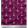 thumbnail image 1 of Soimoi Polyester Crepe Fabric Leaves & Floral Block Printed Fabric 1 Yard 52 Inch Wide, 1 of 3