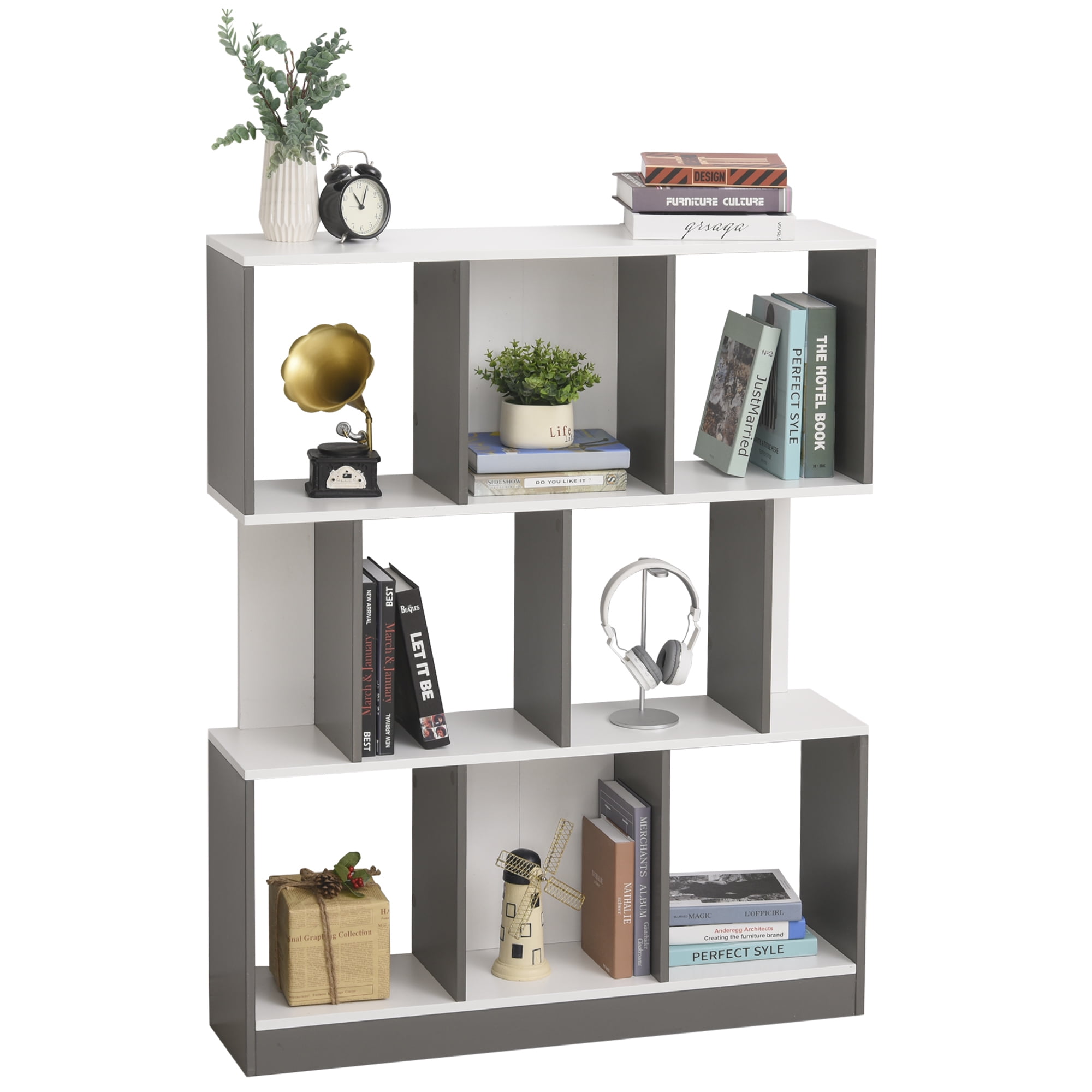 3Tier Wooden Bookcase, Display Shelf Freestanding