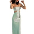 thumbnail image 5 of Coduop Womens Sexy Cut Out Bodycon Maxi Dress Flower Off-shoulder Long Dresses Clubwear, 5 of 9