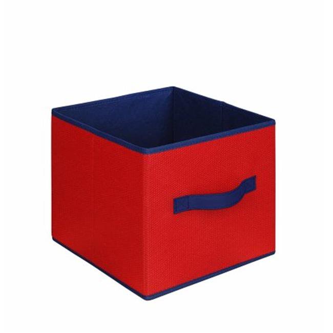 Collapsible Storage Cube, Red & Blue Trim Pack of 3