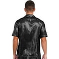 thumbnail image 2 of Miaeowve Mens Shiny Sheer Top PVC Leather Wet Look Glossy T-Shirt for Halloween Beach Pool Rave Party Black S, 2 of 5