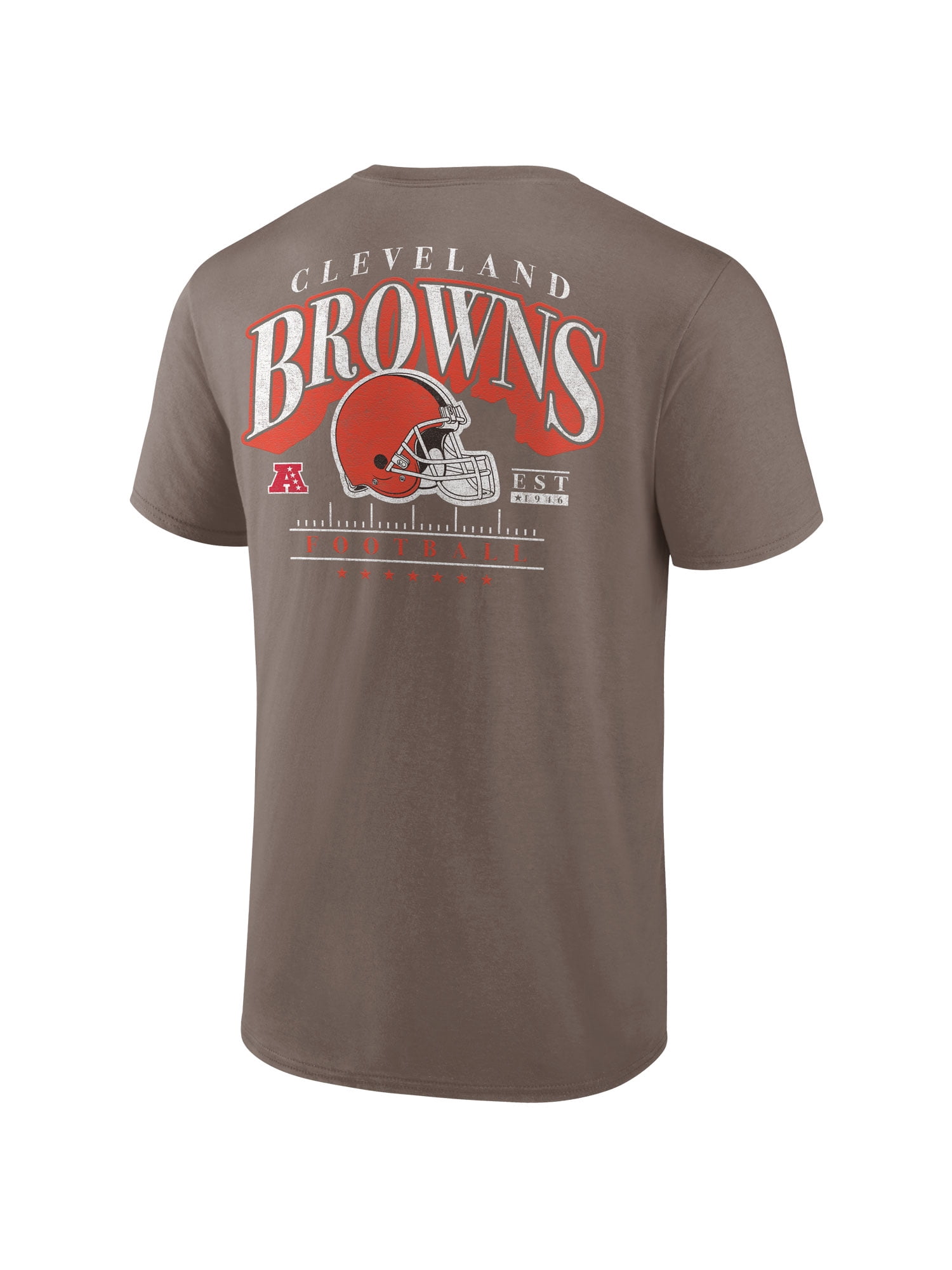 NFL Cleveland Browns Men's Cotton Faded Brown Short Sleeve T-Shirt