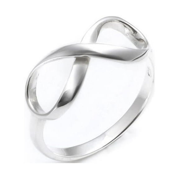 Silverly Women's 925 Sterling Silver Simple Infinity Symbol 8 Band Ring