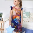 thumbnail image 4 of Fotbe Rooster Oil Painting Vestido de Dormir para Niñas de 3 a 10 Años, Mangas Cortas, Estilo Princesa, Pijama Camisón con Mangas Voladas-Large, 4 of 6