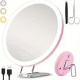 thumbnail image 3 of Shoreew 10X/20X/30X Magnifying LED Mirror with Tweezers - 360° Rotatable, Wall-Mounted & Handheld Makeup Vanity Mirror for Men & Women, 3 of 7