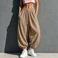 thumbnail image 2 of Khunlpohl Elastic Waist Sweatpants for Womens Drawstring Casual Loose Joggers Pants Plain Trendy Workout Sports Trousers with Pockets, 2 of 9