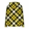thumbnail image 4 of Fuzzy Hoodies for Women Classic Plaid Hooded Sweatshirt Pocket Sherpa Fleece Loose Sweater Pullover Christmas Tops (L, Yellow A), 4 of 5