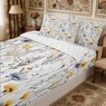 thumbnail image 2 of Manfei Cottagecore Blossom Zipper Queen Comforter Set with Fitted Sheet and 2 Pillowcases,Vintage Flowers Leaves Zipper Bedding Set,Reversible, 2 of 7