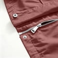 thumbnail image 5 of thefmos Womens Stand Collar Jacket Lightweight Casual Zip Up Coat Trendy Fall Outfits Cropped Spring Jackets with Pockets, Red L, 5 of 6