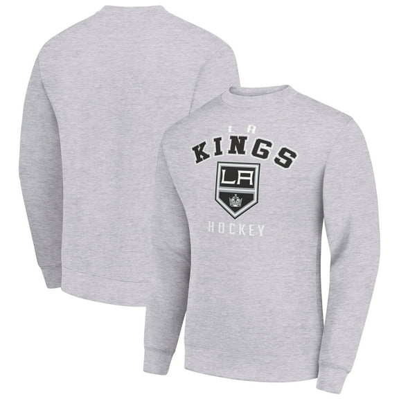 Men's Starter  Heather Gray Los Angeles Kings Team Logo Fleece Pullover Sweatshirt