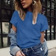 thumbnail image 2 of yillto Women's Crew Neck T Shirts Short Sleeve Casual Top Loose Tees Summer Basic Solid Color Shirt, 2 of 4