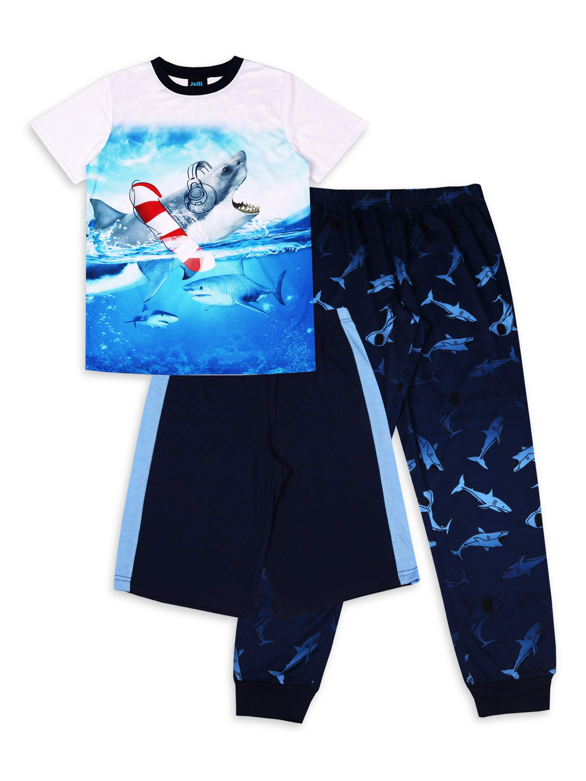 Jellifish Kids Boys 3-Piece Pajama Sleep Set (Little Boys and Big Boys ...