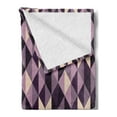 thumbnail image 2 of Geometric Soft Flannel Fleece Throw Blanket, Abstract Triangles with Dark and Pale Color Shades, Cozy Plush for Indoor and Outdoor Use, 50" x 60", Dark Purple Lilac, by Ambesonne, 2 of 5