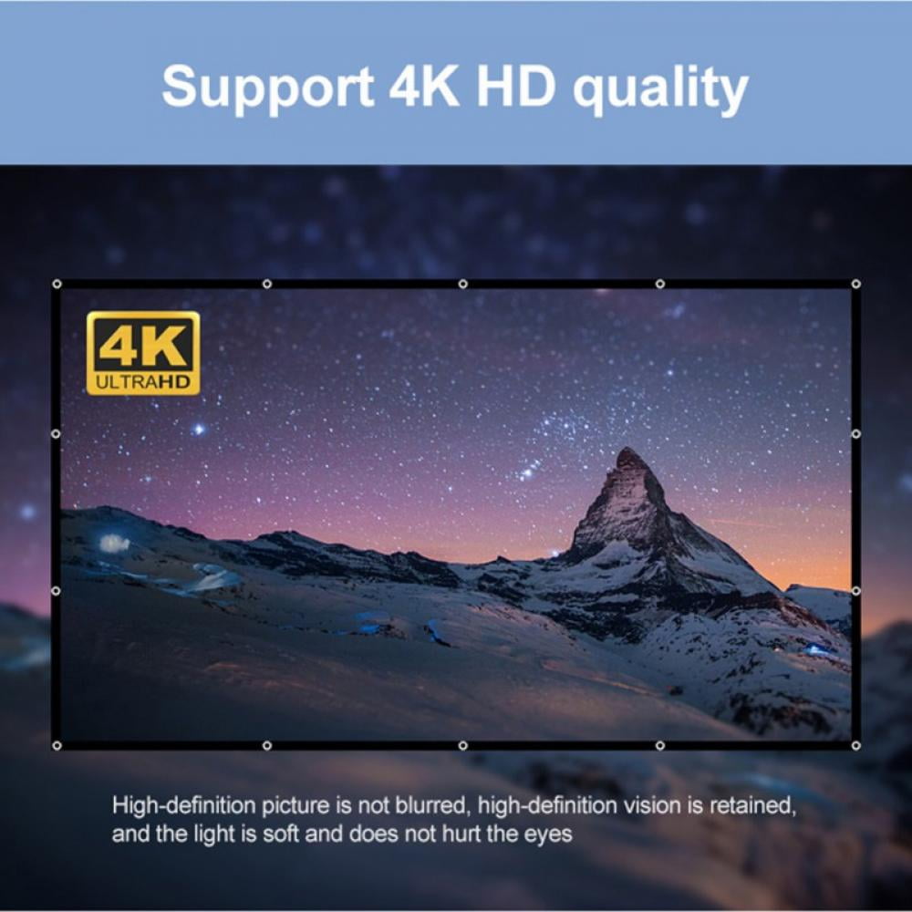 Projector Screen With Stand 100 Inch Portable Projection Screen 16:9 4K HD Outdoor Movie Screen With Carry Bag For Indoor Outdoor Home Theater Foldable Anti Crease