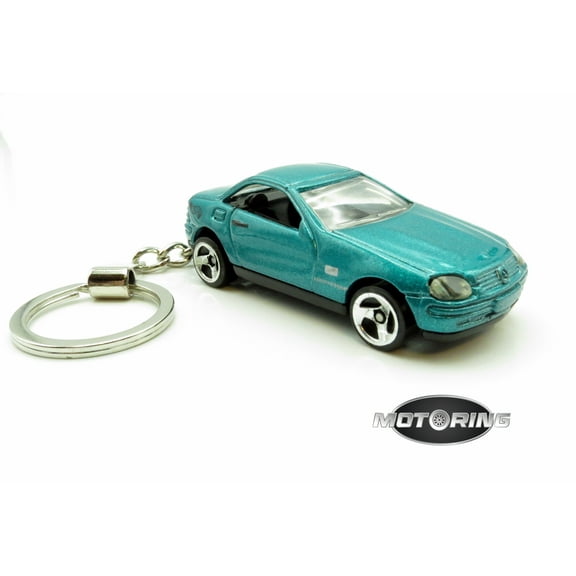 Keychain Mercedes Benz CLK Blue Green Car Rare Novelty 1:64 Diecast