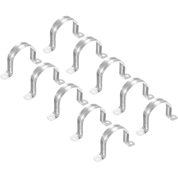 shiyou-2.95 inch/75mm Rigid Pipe Strap Clamp, 20 Pcs 304 Stainless Steel Two Hole U-Shape Tube Clip Pipe Fasten Holder for Pipe Fixing
