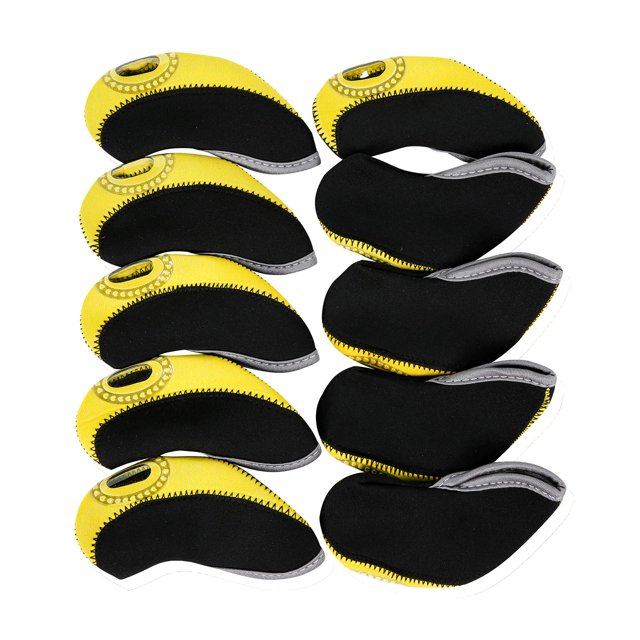 Juego de 10 Uds. de fundas para cabeza de hierros de Golf Cola accesorios de Golf amarillo negro