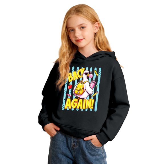 Halloween Hoodies for Toddler Girls Cartoon Stationery Print Long Sleeve Y2K Pullover Sweatshirts Tops Size 3-4T