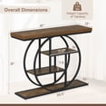 thumbnail image 3 of Gymax 4-Tier Console Table w/Storage Shelves Circle Base Accent Behind Couch Table Rustic Brown, 3 of 10