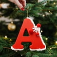 thumbnail image 2 of HomeDM 26 Letter Ornaments for Christmas Tree Decorations, Xmas Snowflake Red Personalized Letter Hanging Pendant Gifts for Family Friends Hanging Name Tags for Xmas Tree Decor, 2 of 5