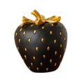 thumbnail image 3 of deevoka Strawberry Fruit Figurine Decor Gift Sculpture for Office Kitchen Photo Prop Black Gold, 3 of 9