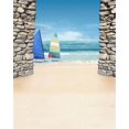 thumbnail image 2 of ABPHOTO Polyester 5x7ft Seaside Backdrop Sand Beach Backdrops Sailboats Weathered Stones Blue Sky White Cloud Ocean Sailing Summer Journey Photography Background for Kids Baby Photo Studio Props, 2 of 3