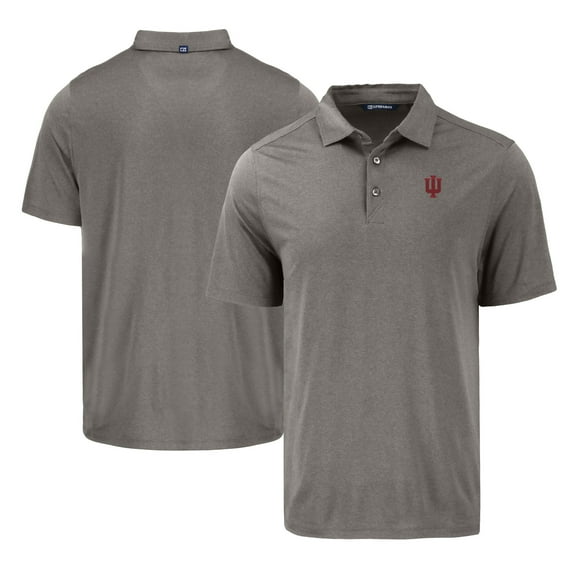 Men's Cutter & Buck Gray Indiana Hoosiers Coastline Epic Comfort Eco Recycled Polo