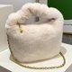 thumbnail image 4 of Bolsa De Hombro Borroso Bolso tipo cartera con cadena para mujer, bolso cruzado informal y esponjoso, bolso bandolera bonito y suave a la moda, 4 of 8