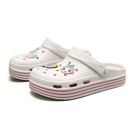 

Summer Garden Shoes Women Beach Slip on Loafer Sandals Woman Comfortable Cartoon Cute Rubber Clogs Slid Slippers Sandalias Mujer