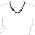 thumbnail image 3 of Bling Jewelry Womens Long Wrap Layered Aqua Quartz & Lapis Onyx Gemstone Strand Necklace 40 Inch, 3 of 5