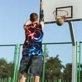 thumbnail image 5 of Naloa Red And Blue Lightning Basketball Jersey Reversible Men's Mesh Athletic Sports Shirts Training Practice S-4XLLarge, 5 of 6