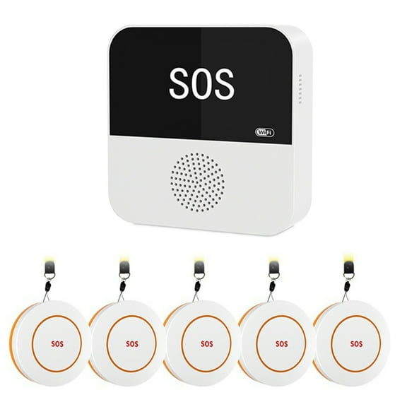 Tuya Smart WiFi SOS Call Button for Elderly Emergency Medicals Alert System with Caregiver Pager for Seniors Patients