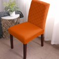 thumbnail image 3 of Burnt Orange Dining Chair Cover Set of 4,Stretch Chair Protectors Slipcover,Spandex Kitchen Chair Seat Back Cushion Slip Cover for Dining Room,Party,Hotel Geometric Minimalist, 3 of 6