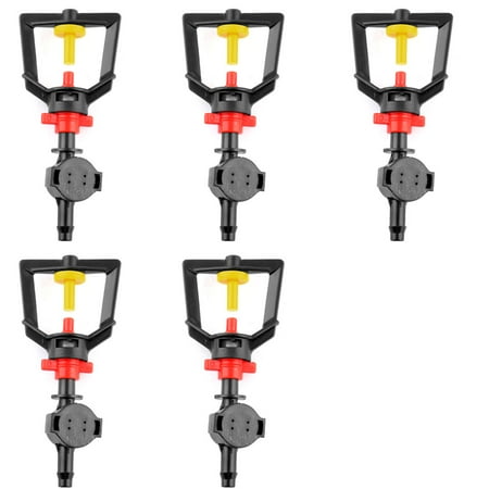 Garden Sprinkler System - Garden Plastic Lawn Rotation Irrigation Water Sprinkler System Head Black 5 Pcs