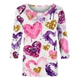 thumbnail image 6 of Vetsdori Tops for Ladies Heart Print 3/4 Sleeve Valentines Pullover Holiday,Gifts for Girlfriend Love Cute Juniors Blouses Fashion, 6 of 6