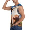 thumbnail image 3 of Fotbe Blue Sky Meadow Cute Cow Men's Camiseta sin Mangas Estampada para Hombres, Playera Casual para Gimnasio, Entrenamiento, Playa-Small, 3 of 7