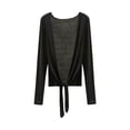 thumbnail image 3 of Brqkzdu Women's Tie Front Cardigan Fall Long Sleeve Lightweight Cardigan Casual Loose Soft Comfy Thin Cardigans, 3 of 6