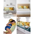 thumbnail image 6 of Sunflower Pillow Covers King Size 2 Pack, Yellow Spring Floral Botanical Soft Bed Throw Pillowcases Breathable Cooling Long Lumbar Body Pillow Sham Cover for Bed Sofa 20''x36'', 6 of 7